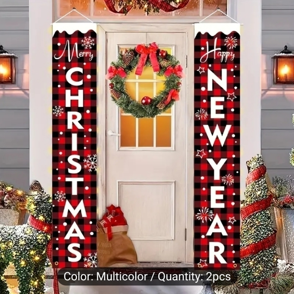 Christmas and New Years Door Banners